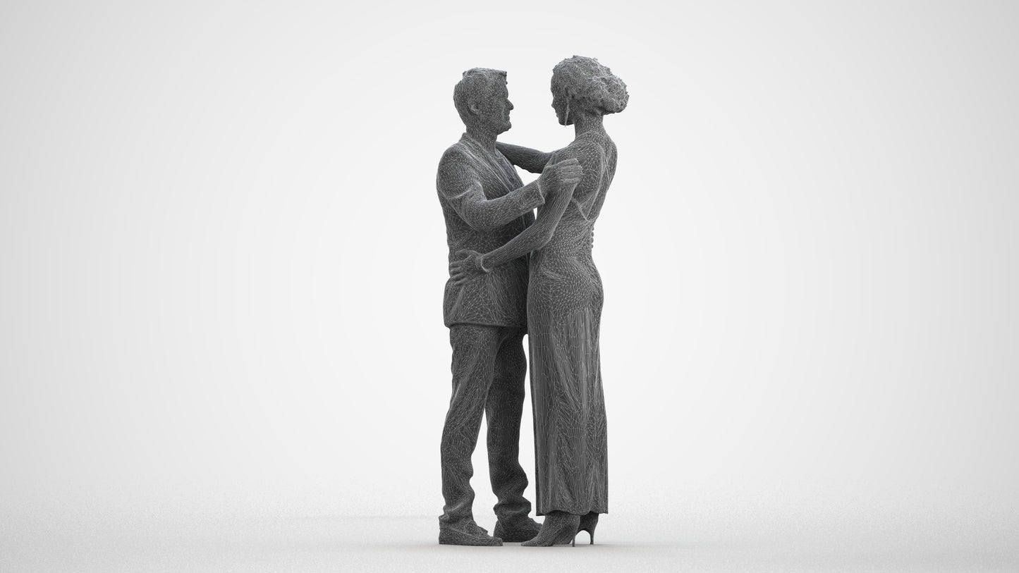 realistic 3D human woman formal dancing, archviz people FBX OBJ for Blender, wireframe front view