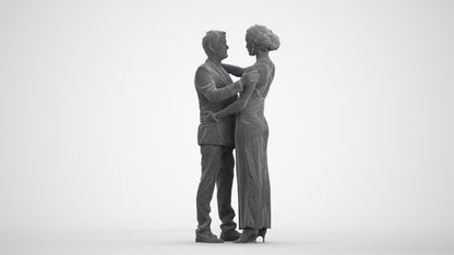 realistic 3D human woman formal dancing, archviz people FBX OBJ for Blender, wireframe front view