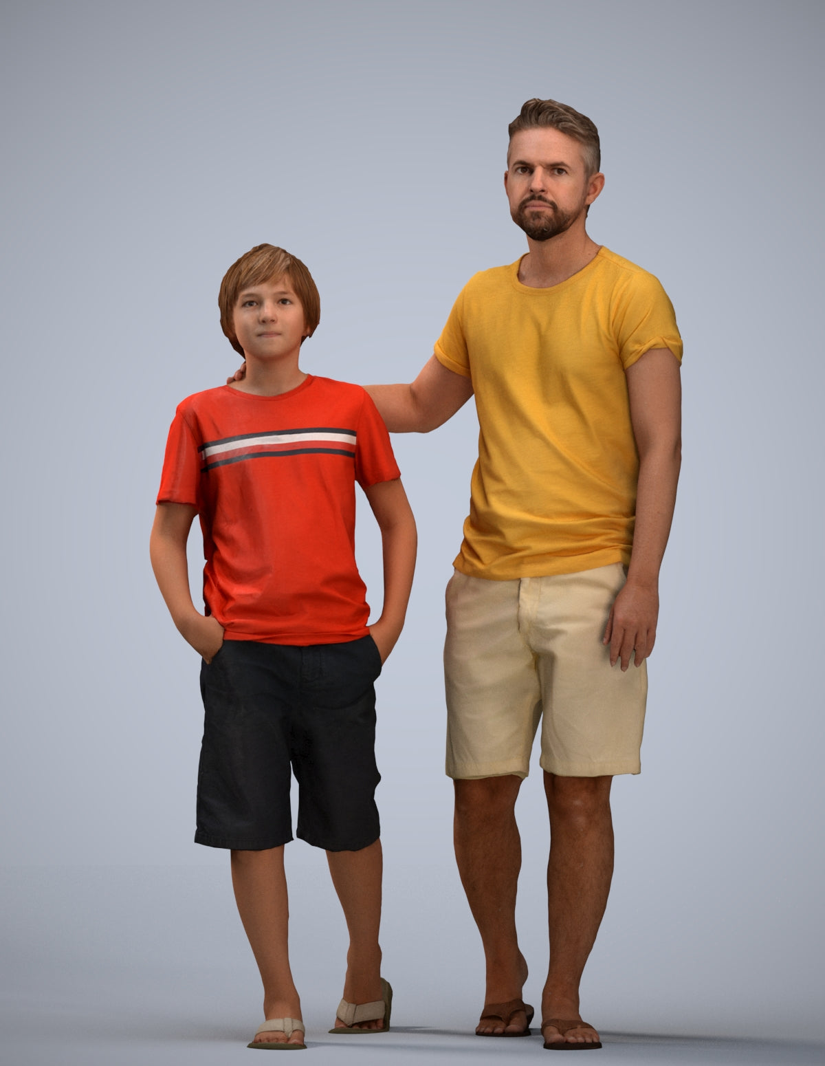 realistic 3D human boy casual kids, archviz people FBX OBJ for Blender