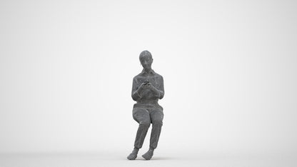 3D people model girl business kids, scanned human for 3ds Max rendering, three-quarter front view render