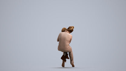 realistic 3D human girl kids, archviz people FBX OBJ for Blender, front view render