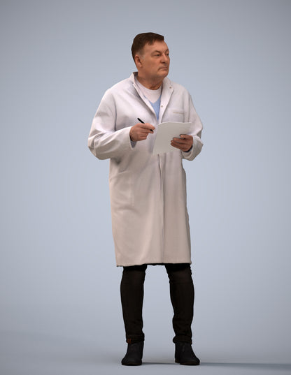 realistic 3D people man medical, render-ready for V-Ray and Corona, FBX OBJ
