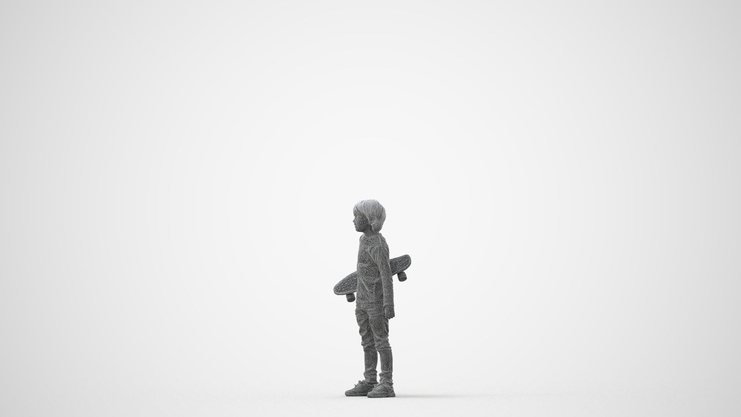 scanned 3D boy casual kids, photogrammetry people for Enscape and V-Ray, square thumbnail