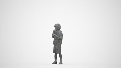 3D scanned boy kids casual, photorealistic archviz people for Enscape and SketchUp, wireframe back view