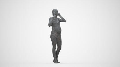 realistic 3D human woman casual walking, archviz people FBX OBJ for Blender, wireframe back view