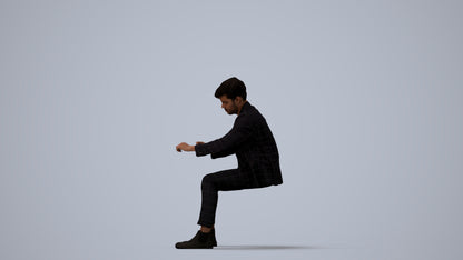 scanned 3D man business, photogrammetry people for Enscape and V-Ray, three-quarter view render