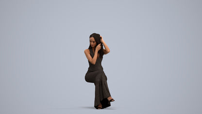 3D scanned woman formalaffairs formal, photorealistic archviz people for Enscape and SketchUp, standing pose render