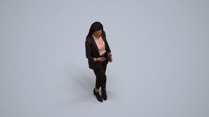 3D scanned woman business, photorealistic archviz people for Enscape and SketchUp, back view render