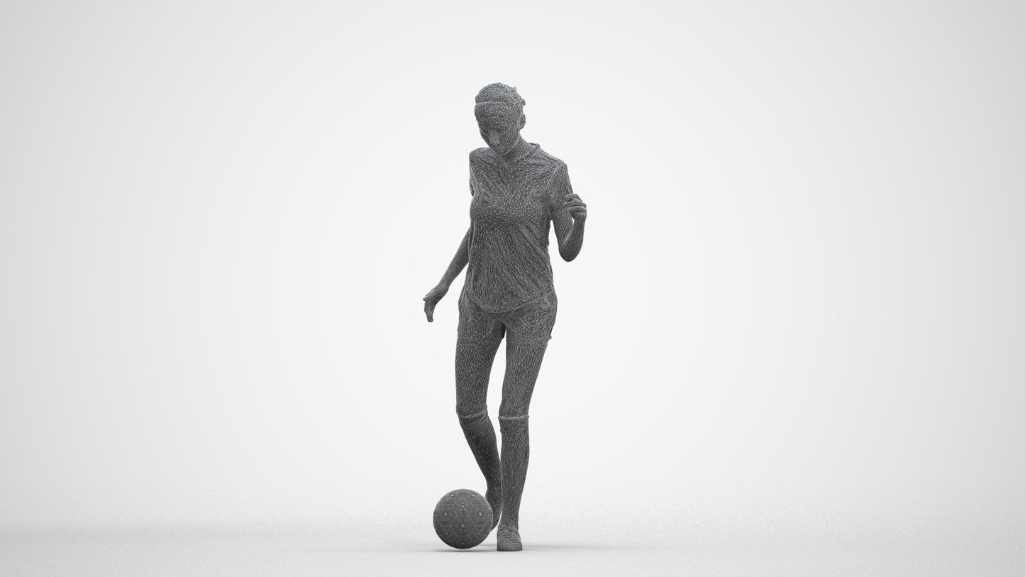 realistic 3D woman sport, scanned archviz people for Blender and 3ds Max, three-quarter front view render