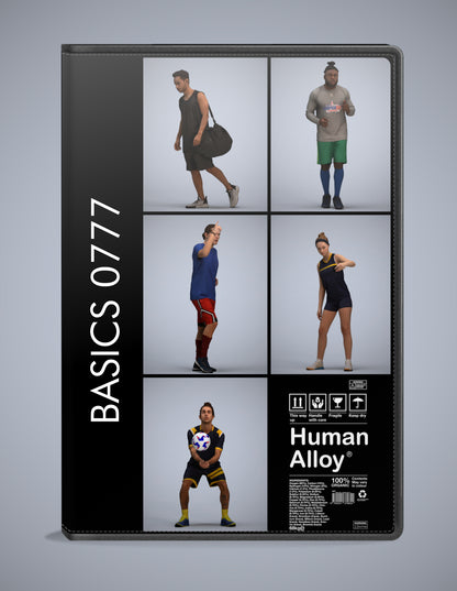 5x realistic 3D people sport pack, scanned archviz collection for Blender and 3ds Max