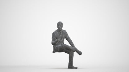 3D people model man business, scanned human for 3ds Max rendering, three-quarter front view render