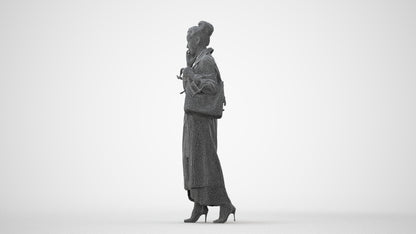scanned 3D woman business standing, photogrammetry people for Enscape and V-Ray, square thumbnail