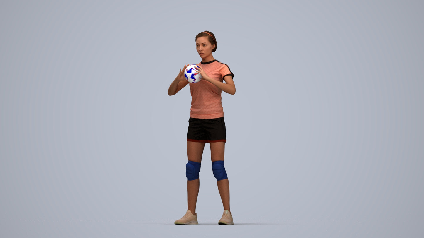 realistic 3D people woman sport, render-ready for V-Ray and Corona, FBX OBJ, top-down view render
