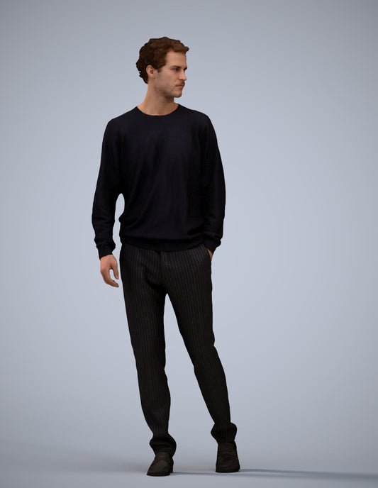 realistic 3D human man casual walking, archviz people FBX OBJ for Blender