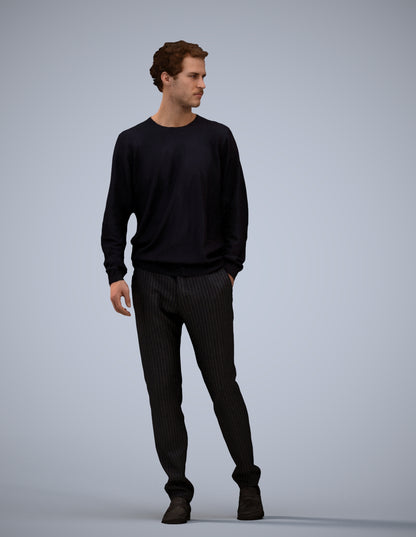 realistic 3D human man casual walking, archviz people FBX OBJ for Blender