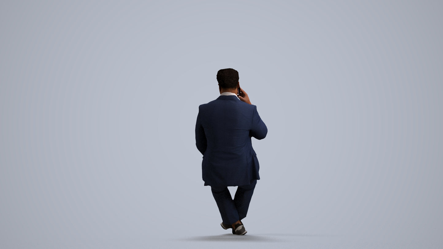 3D people model man business, scanned human for 3ds Max rendering, front view render