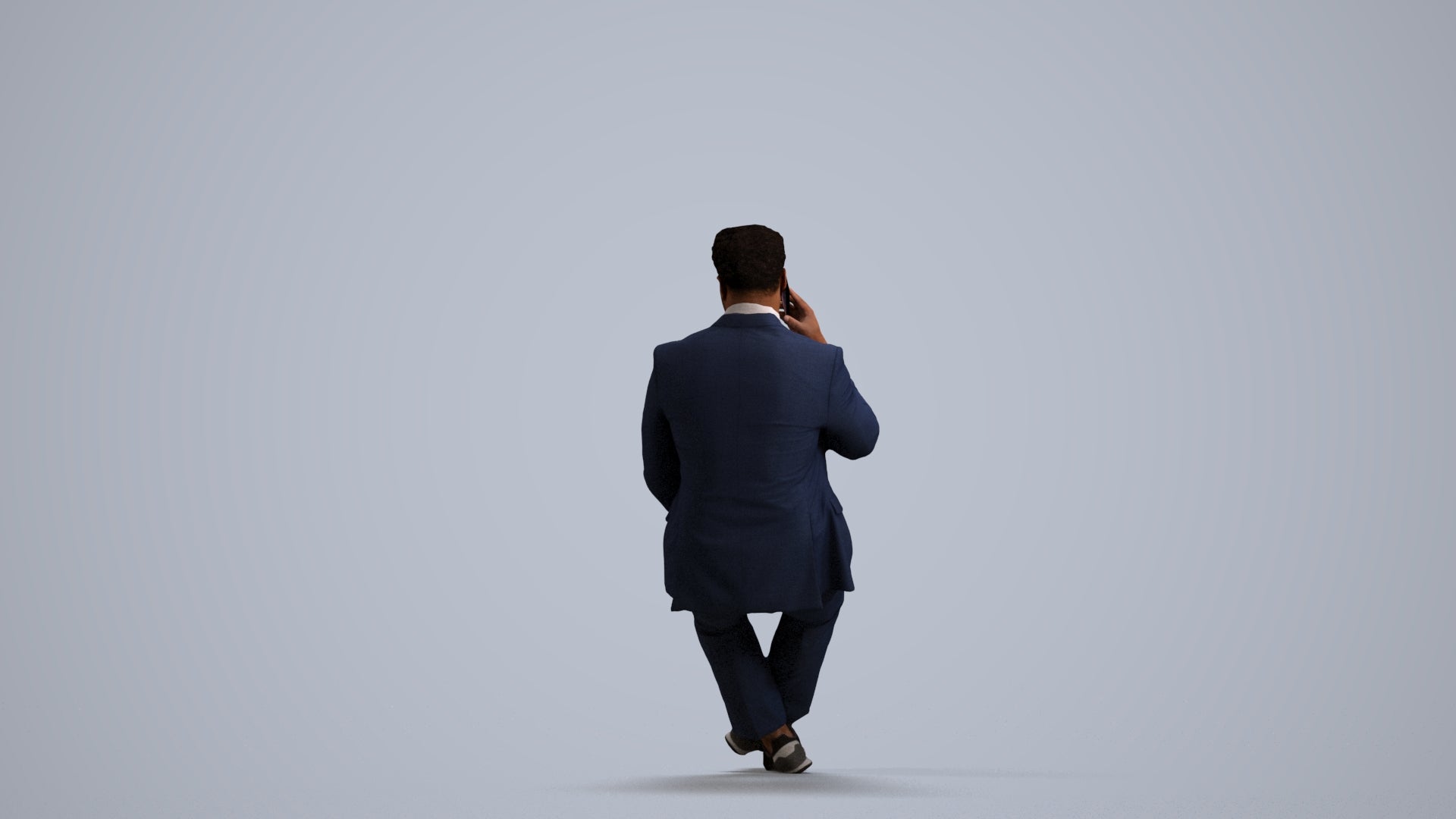 3D people model man business, scanned human for 3ds Max rendering, front view render