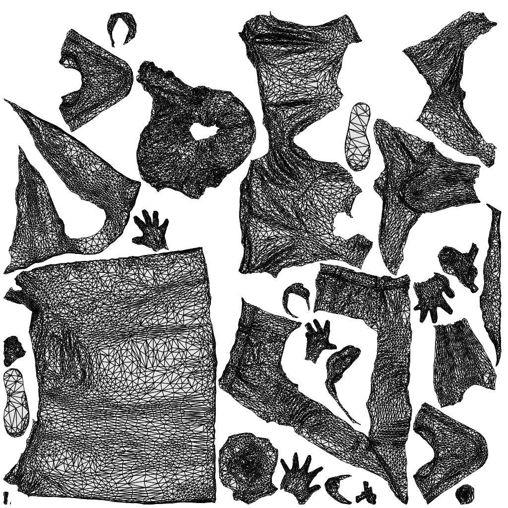 3D scanned woman hospitality, photorealistic archviz people for Enscape and SketchUp, wireframe top-down view
