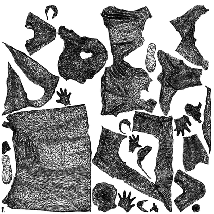 3D scanned woman hospitality, photorealistic archviz people for Enscape and SketchUp, wireframe top-down view