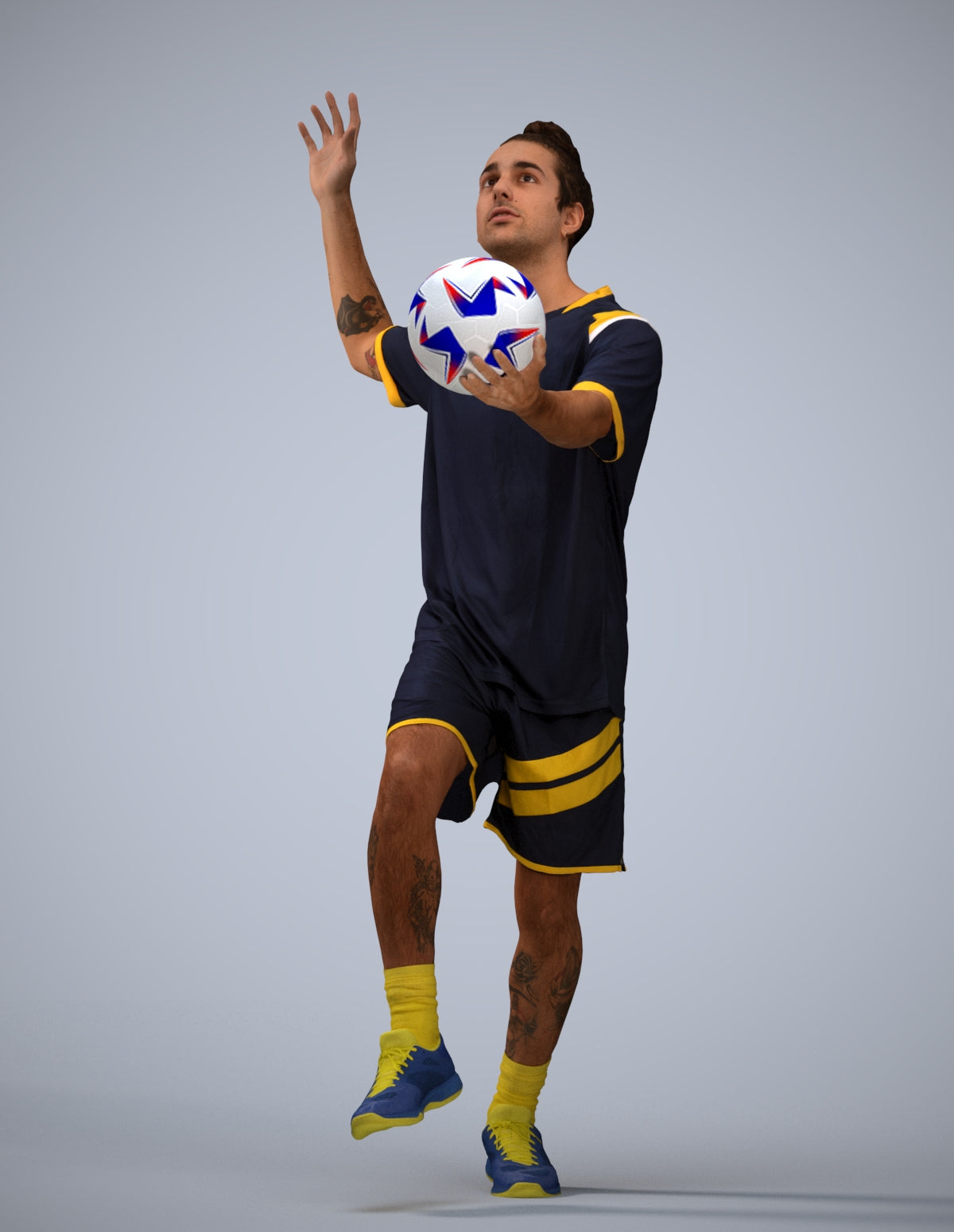 scanned 3D man sport, photogrammetry people for Enscape and V-Ray