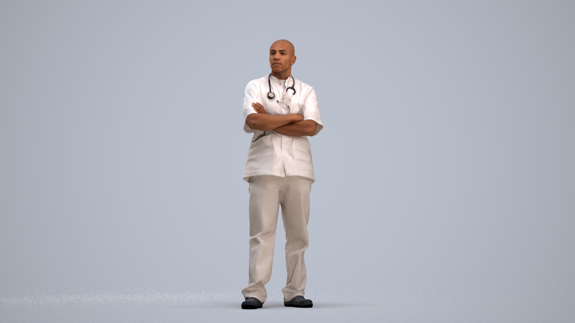scanned 3D man medical, photogrammetry people for Enscape and V-Ray, standing pose render