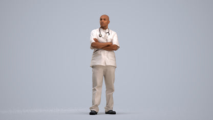 scanned 3D man medical, photogrammetry people for Enscape and V-Ray, standing pose render