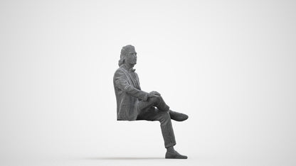 scanned 3D man formal formalaffairs, photogrammetry people for Enscape and V-Ray, wireframe side view