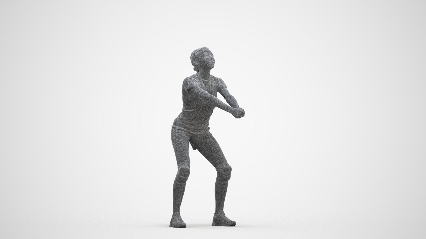 scanned 3D woman sport, photogrammetry people for Enscape and V-Ray, three-quarter front view render