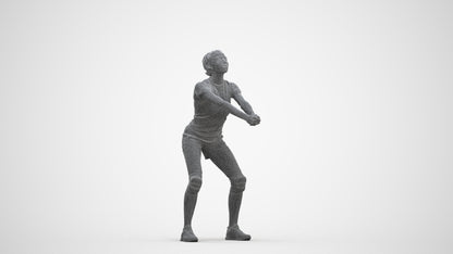scanned 3D woman sport, photogrammetry people for Enscape and V-Ray, three-quarter front view render