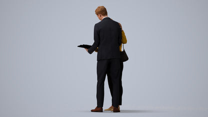 scanned 3D woman business, photogrammetry people for Enscape and V-Ray, three-quarter view render