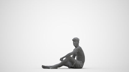 realistic 3D human man pool, archviz people FBX OBJ for Blender, three-quarter front view render