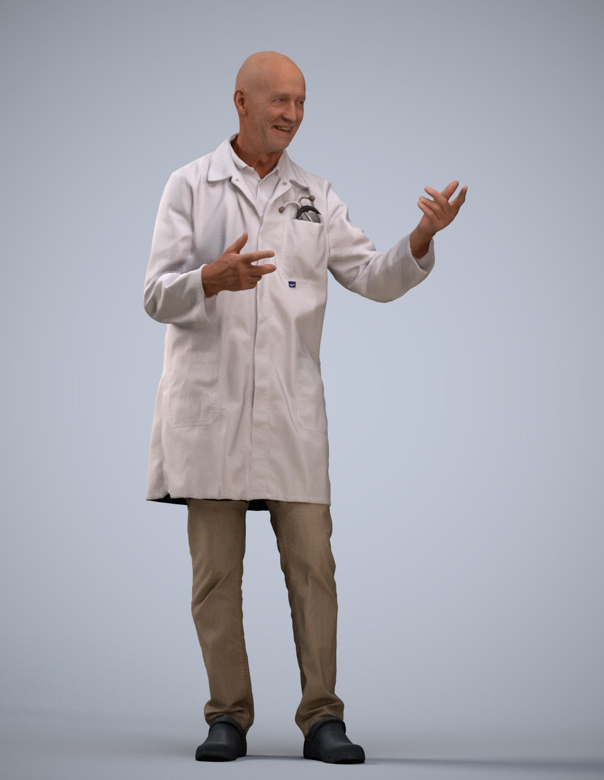 3D scanned senior man medical, photorealistic archviz people for Enscape and SketchUp