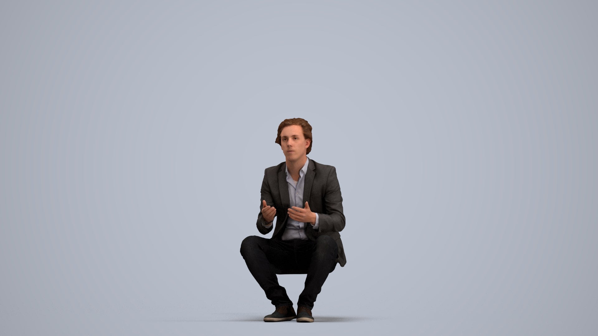 realistic 3D people man business, render-ready for V-Ray and Corona, FBX OBJ, standing pose render