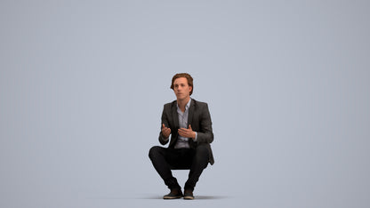 realistic 3D people man business, render-ready for V-Ray and Corona, FBX OBJ, standing pose render