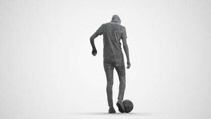 3D human model man sport standing, photogrammetry scanned person for archviz, wireframe front view