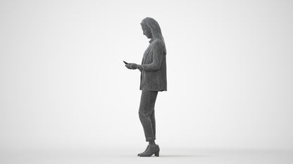3D human model woman business, photogrammetry scanned person for archviz, square thumbnail