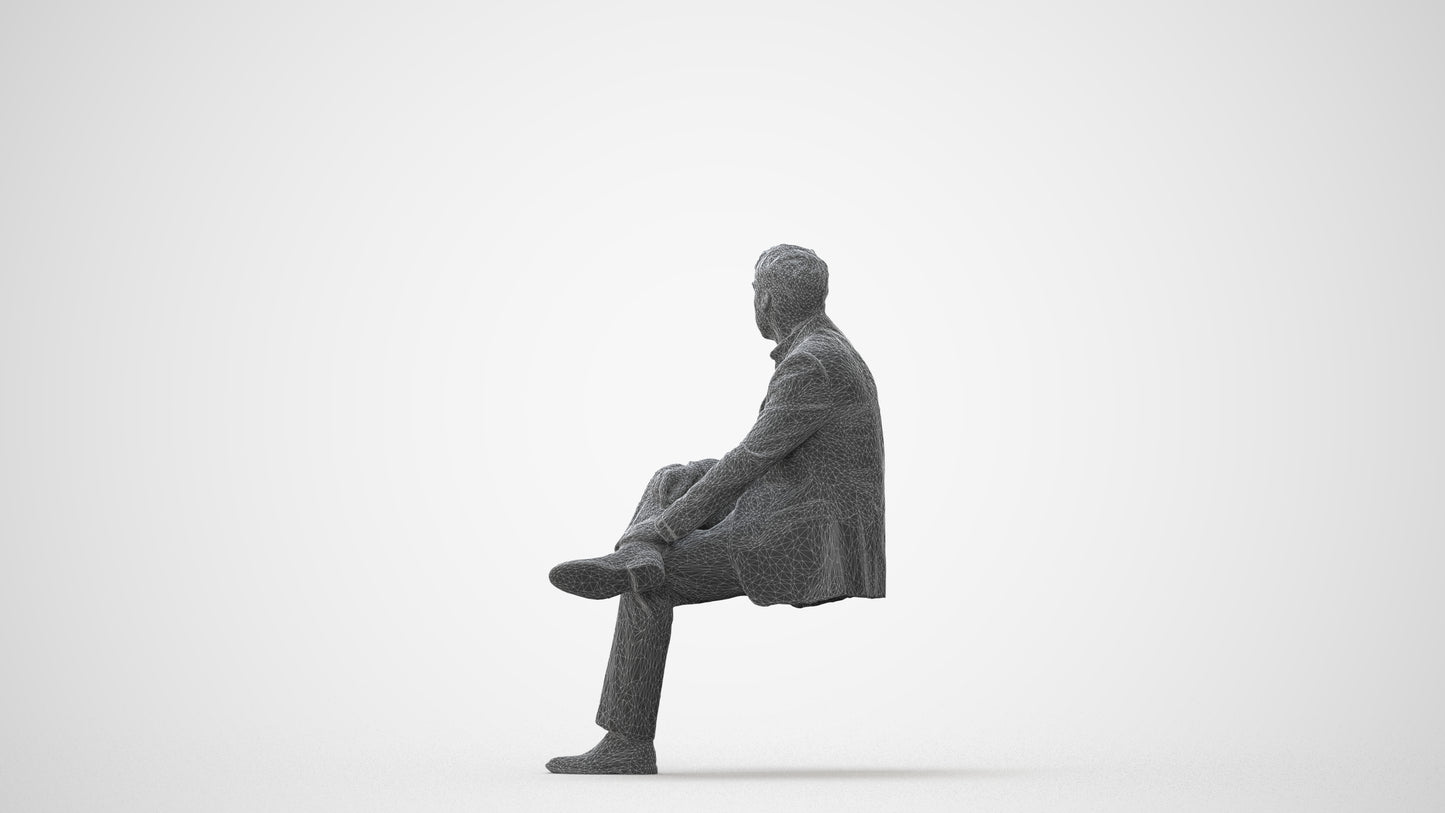 photogrammetry 3D man business, realistic human model archviz FBX, square thumbnail