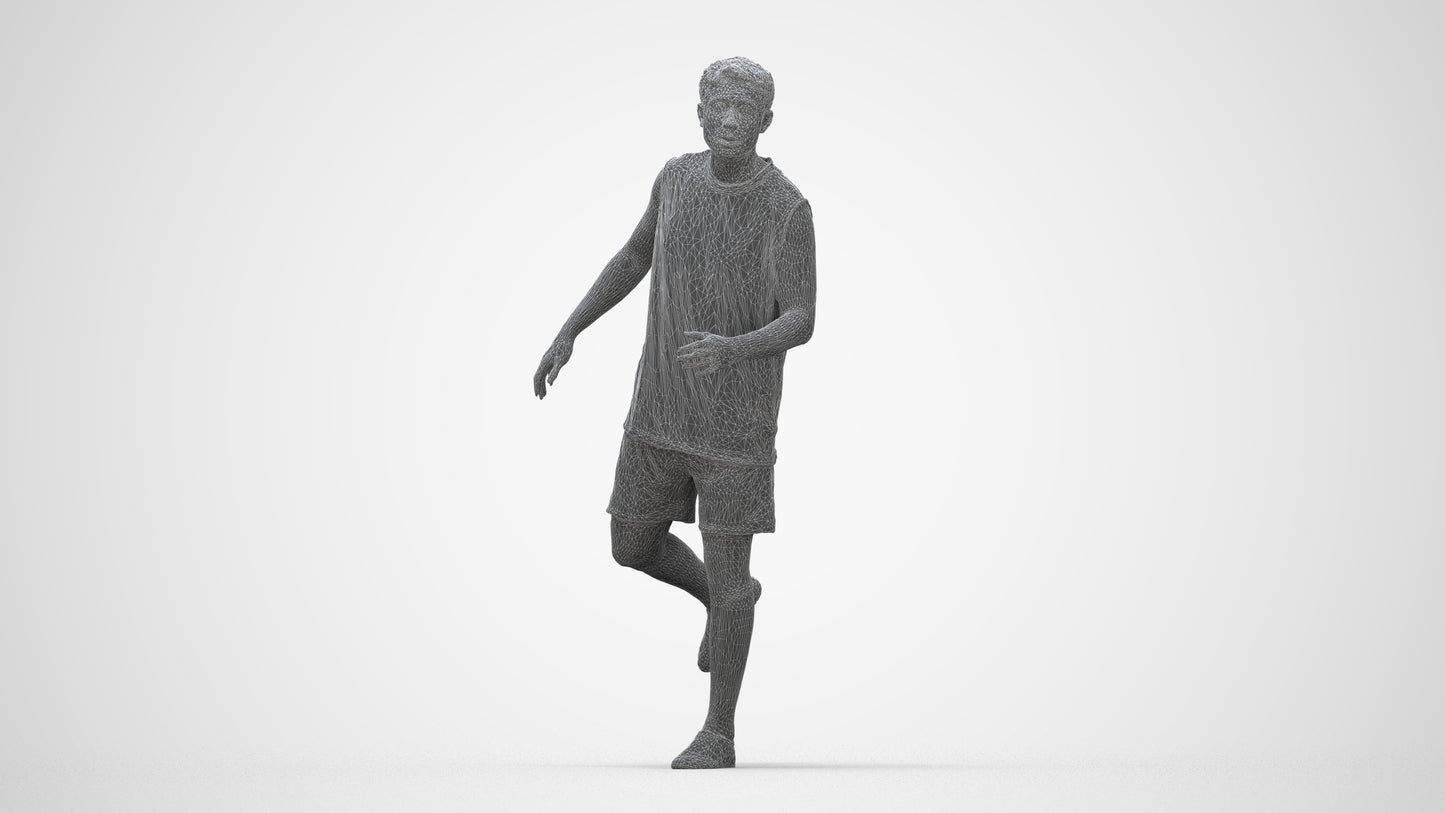 realistic 3D people man sport, render-ready for V-Ray and Corona, FBX OBJ, wireframe back view