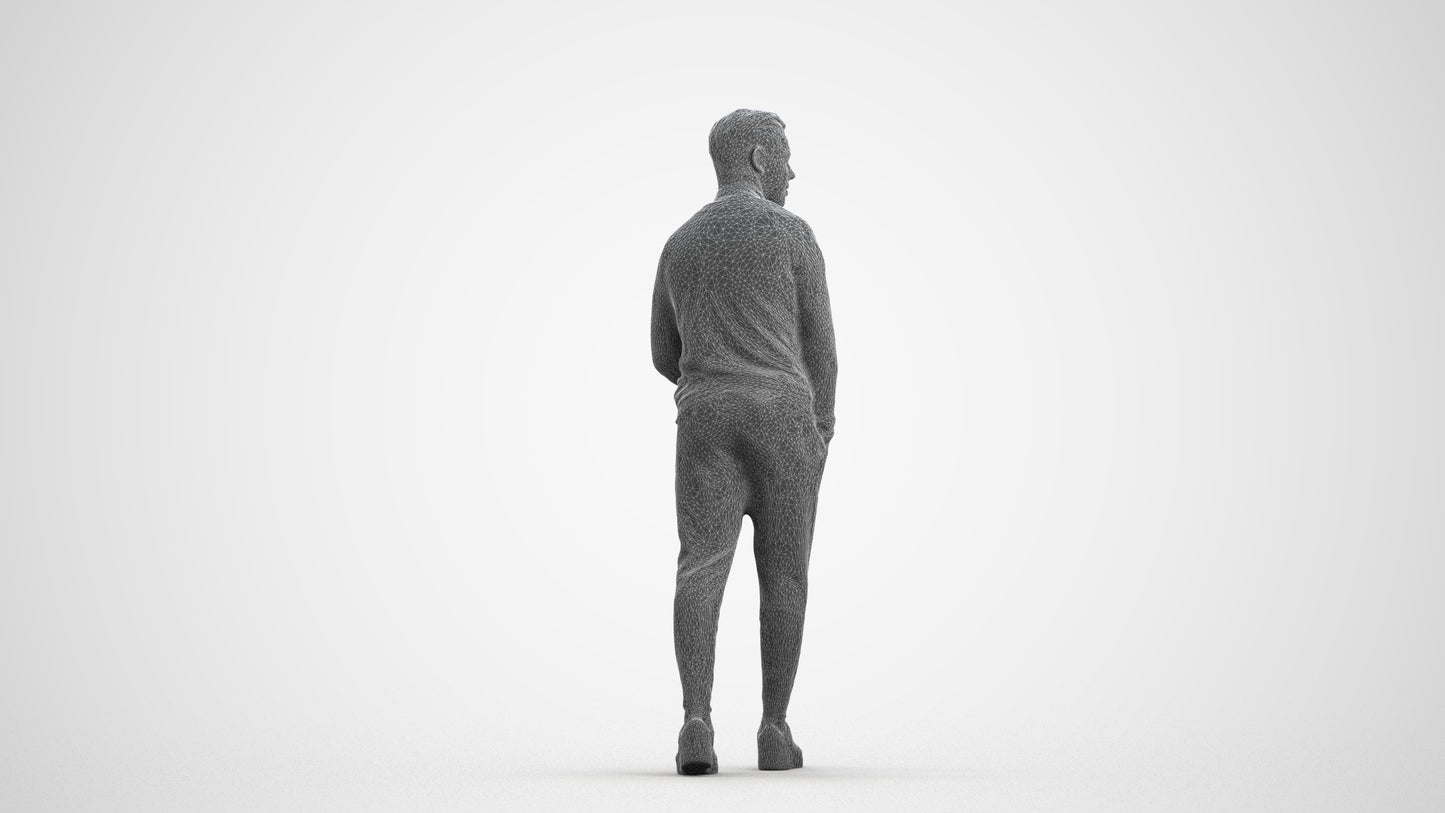 realistic 3D boy casual kids, scanned archviz people for Blender and 3ds Max, wireframe front view