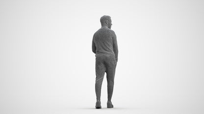 realistic 3D boy casual kids, scanned archviz people for Blender and 3ds Max, wireframe front view
