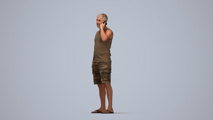 photogrammetry 3D man casual standing, realistic human model archviz FBX, top-down view render