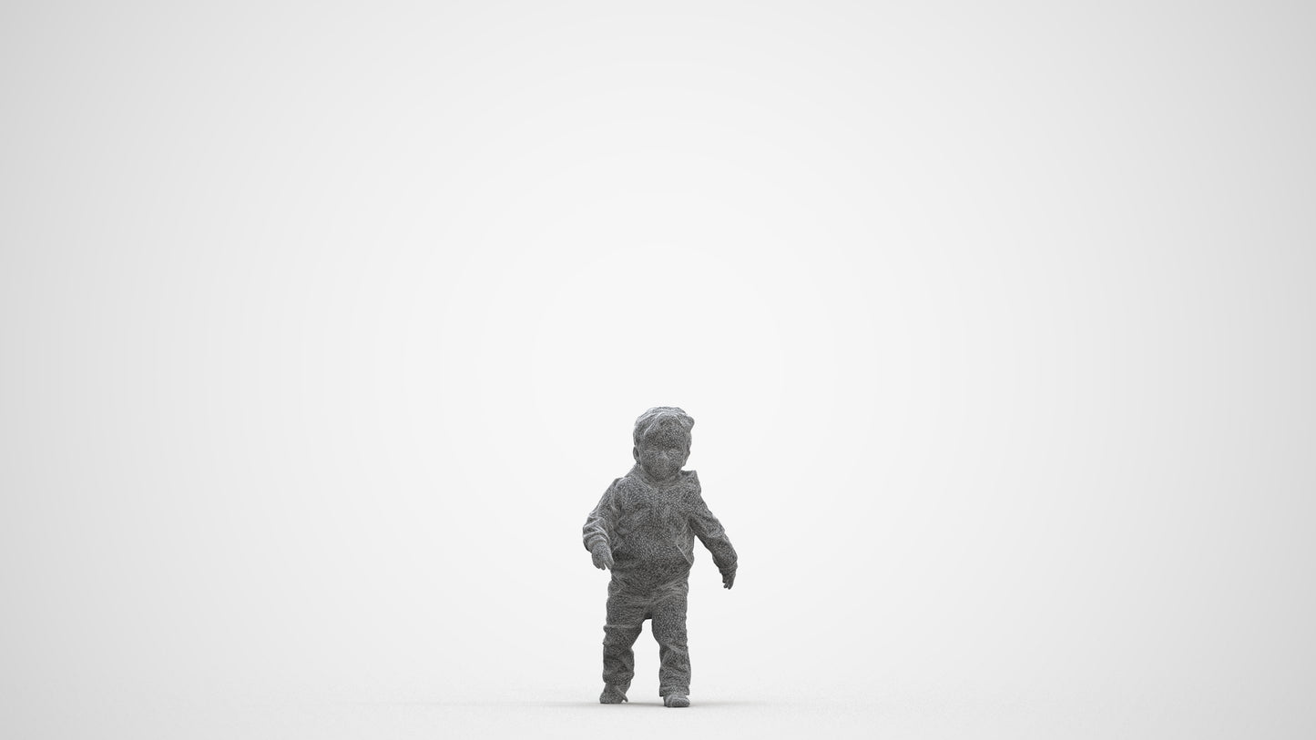 realistic 3D human boy casual kids, archviz people FBX OBJ for Blender, three-quarter front view render
