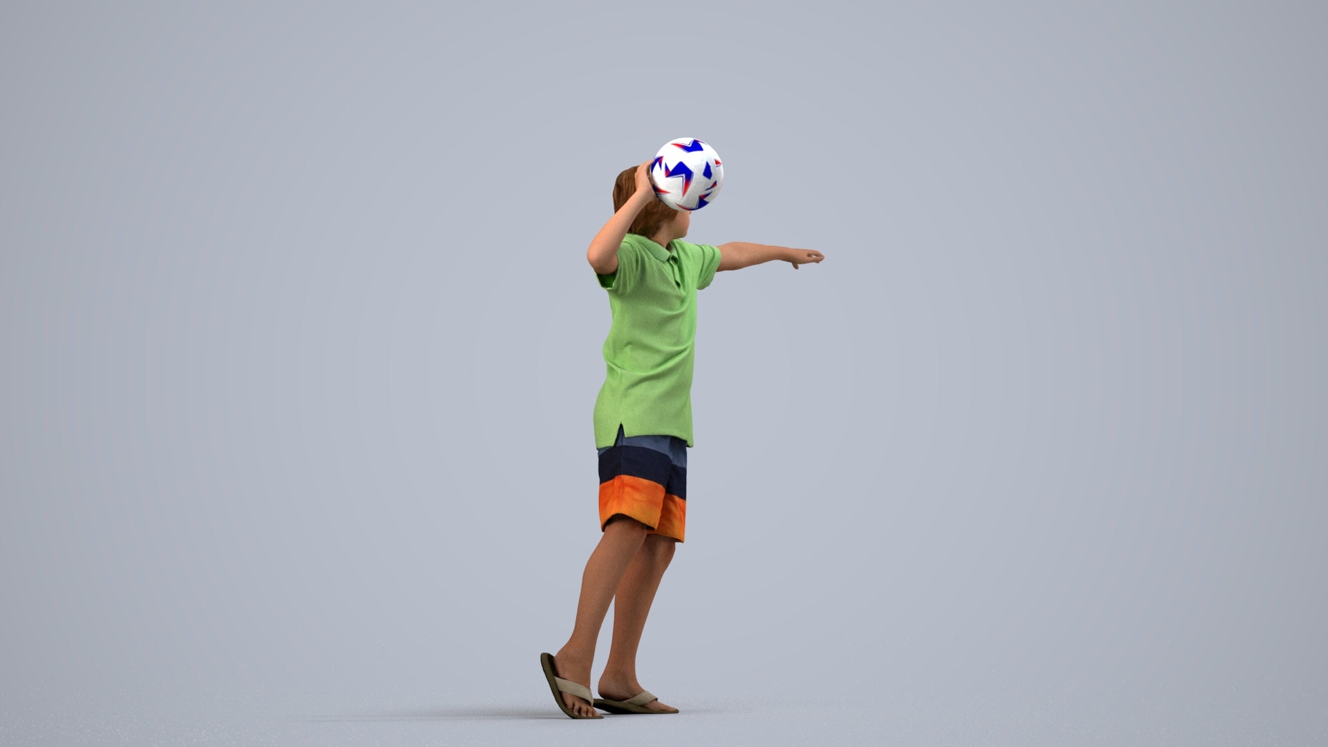 3D people model boy sport kids, scanned human for 3ds Max rendering, side view render