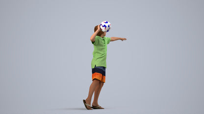 3D people model boy sport kids, scanned human for 3ds Max rendering, side view render