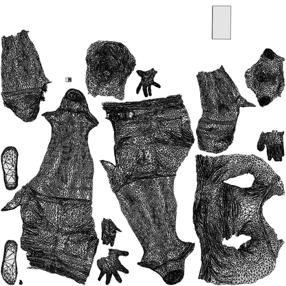 3D scanned boy kids casual, photorealistic archviz people for Enscape and SketchUp, wireframe top-down view