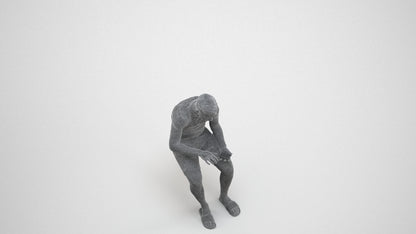 3D human model boy casual kids, photogrammetry scanned person for archviz, wireframe three-quarter view