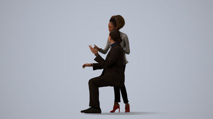 realistic 3D people woman business, render-ready for V-Ray and Corona, FBX OBJ, three-quarter view render