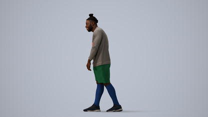 photogrammetry 3D man sport, realistic human model archviz FBX, three-quarter view render