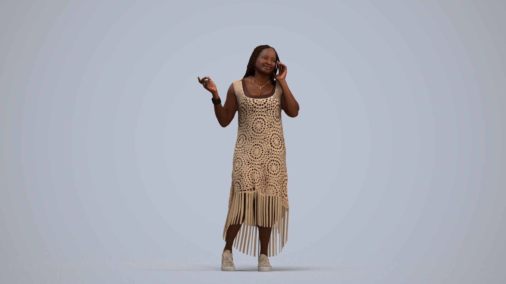 photogrammetry 3D woman casual standing, realistic human model archviz FBX, standing pose render