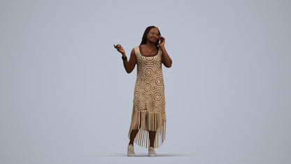 photogrammetry 3D woman casual standing, realistic human model archviz FBX, standing pose render